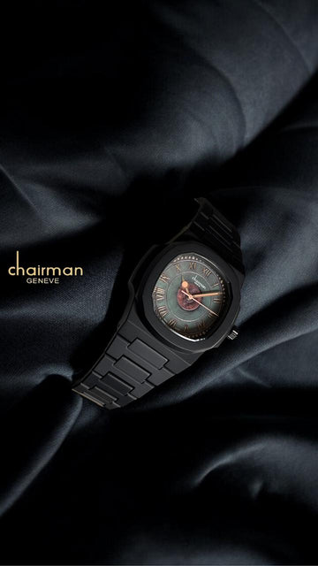 Chairman Geneve Aesthetic Roman Dial Black Chain Gents Watch