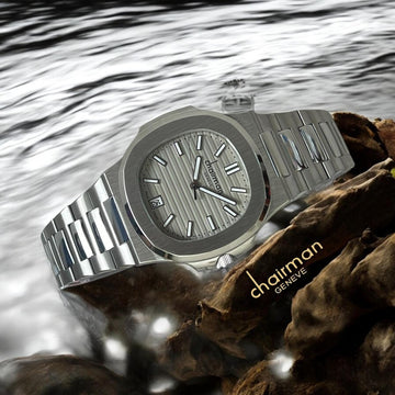 ساعة Chairman Geneve Grey Dated Dial Silver Chain للرجال