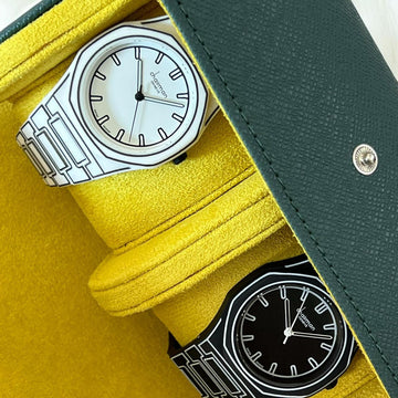 ساعة Chairman Geneve Swiss Design باللونين الأبيض والأسود للرجال
