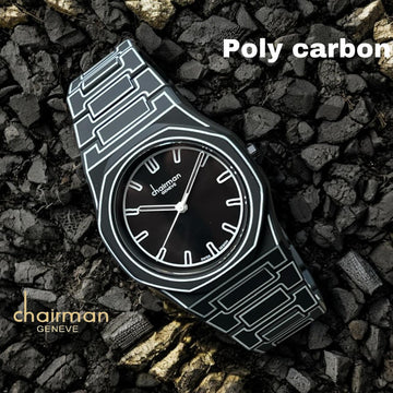 ساعة Chairman Geneve Swiss Design للرجال بمينا سوداء وحزام أسود