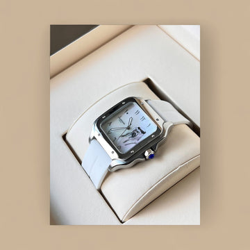 Chairman Geneve UAE Sheik Arabic White Dial White Strap Gents Watch