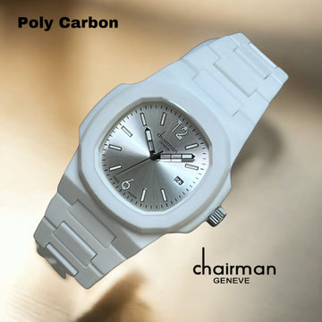 ساعة Chairman Geneve White Dated Poly Carbon للجنسين