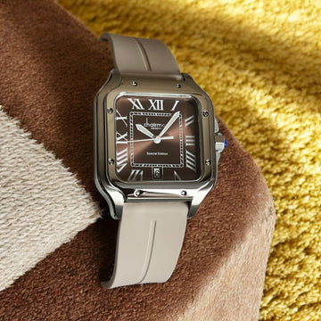 Special Edition Chairman Geneve Roman Brown Dated Dial Beige Strap Gents Watch