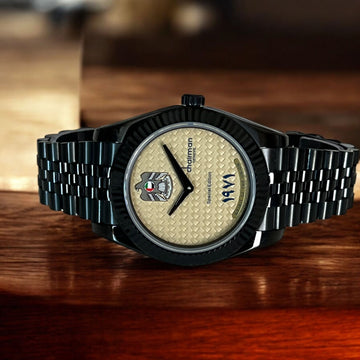 Special Edition Chairman Geneve UAE Emblem Beige Dial Black Chain Gents Watch