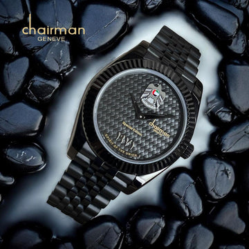 Special Edition Chairman Geneve UAE Emblem Black Gents Watch
