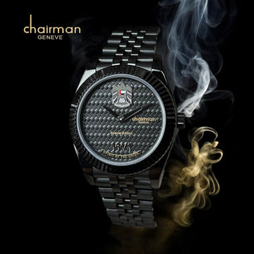 Special Edition UAE Emblem Chairman Geneve Black Gents Watch