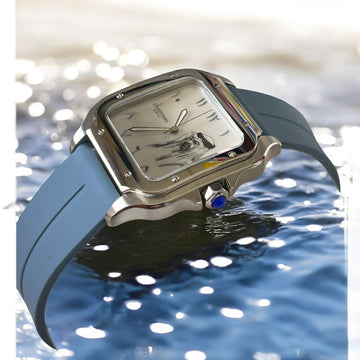 UAE Sheik Chairman Geneve Arabic White Dial Blue Strap Gents Watch