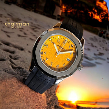 ساعة Chairman Black Strap Quartz مع مينا سوداء