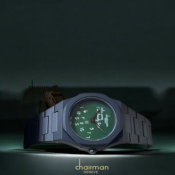Chairman Geneve Green Dial Black Poly Carbon Gents Watch