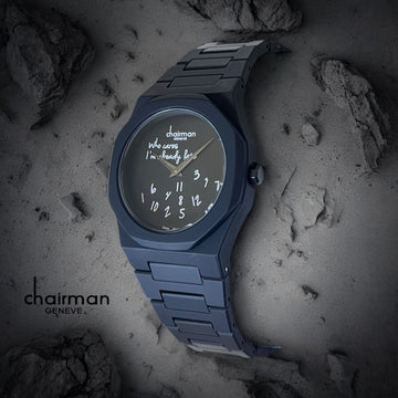 Chairman Geneve Grey Dial Black Poly Carbon Gents Watch