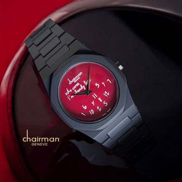Chairman Geneve Maroon Dial Black Gents Poly Carbon Watch