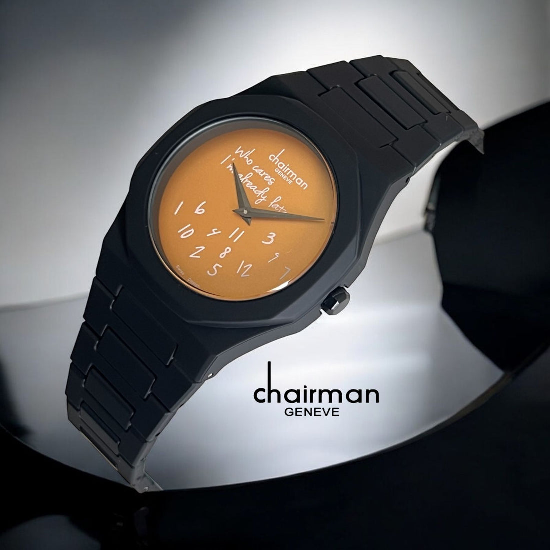 Chairman Geneve Yellow Dial Black Poly Carbon Watch
