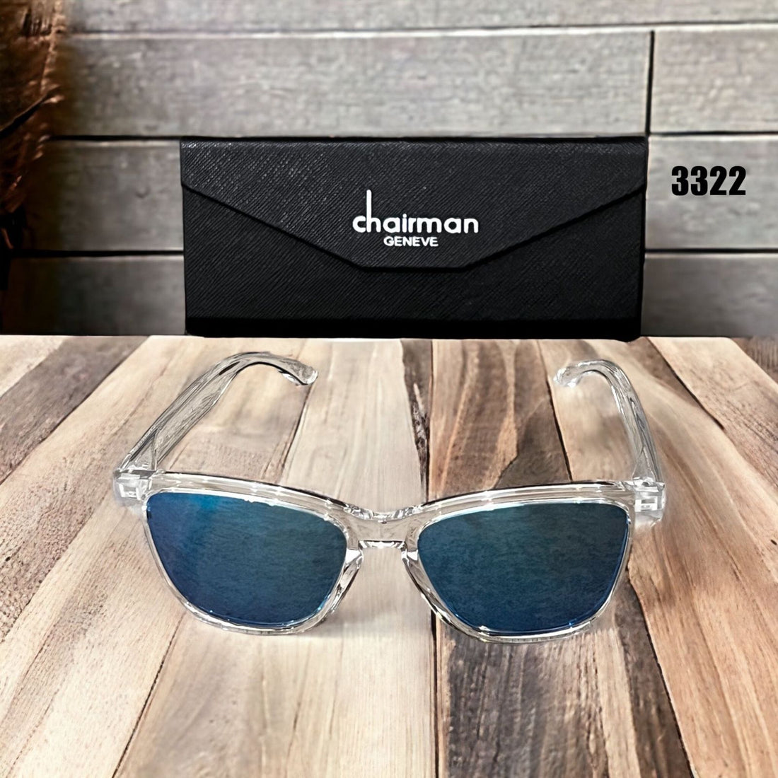 luxury chairman sunglass with transparent frame