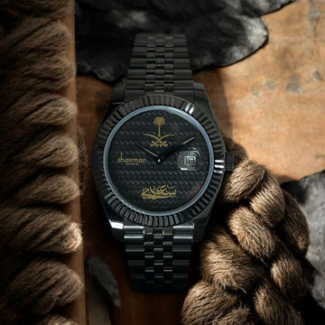 SAUDI Emblem Chairman Geneve Dated Black Gents Watch