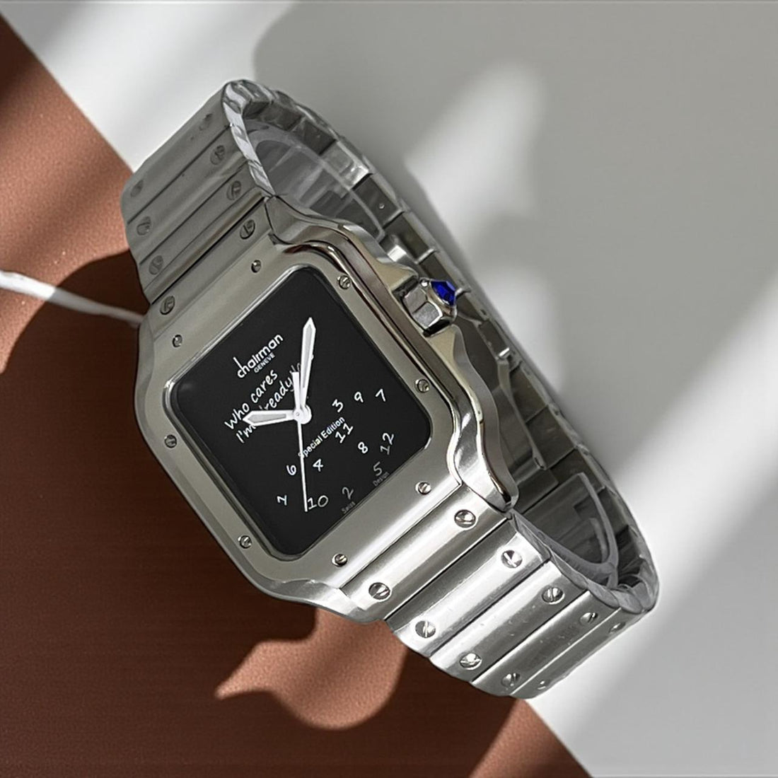 Special Edition Chairman Geneve Black Dial Silver Chain Gents Watch